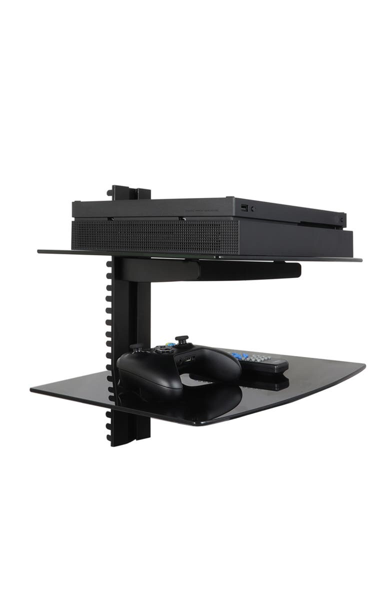 Megamounts Tempered Glass Double Shelf Single Stud Wall Mount, Alternate, color, 