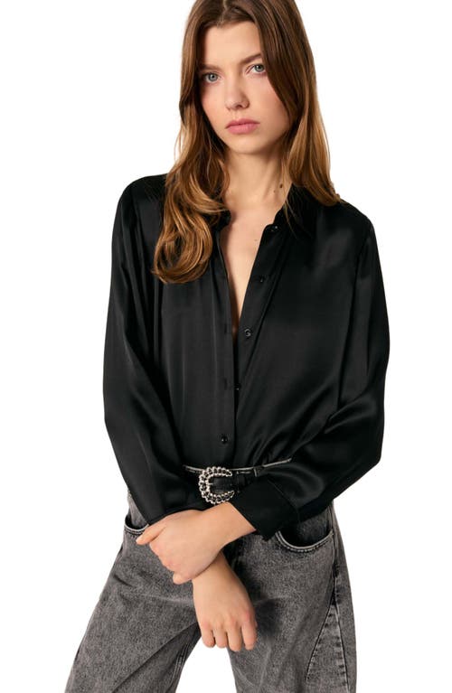 Maje Silk Shirt In Black