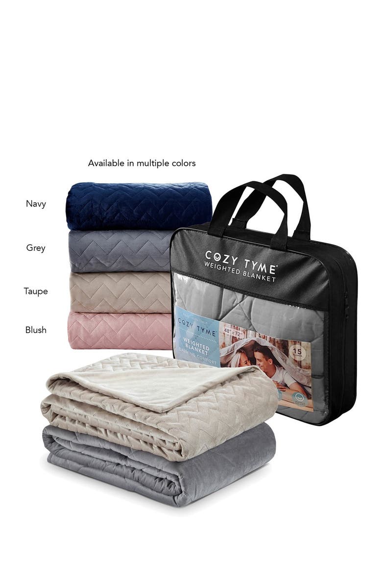 INSPIRED HOME Cozy Tyme Eshe Weighted Blanket 25lbs 72" x 80" - Taupe, Alternate, color,