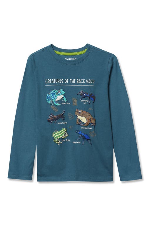 Lands' End Kids'  Boys Graphic T Shirt In Blue