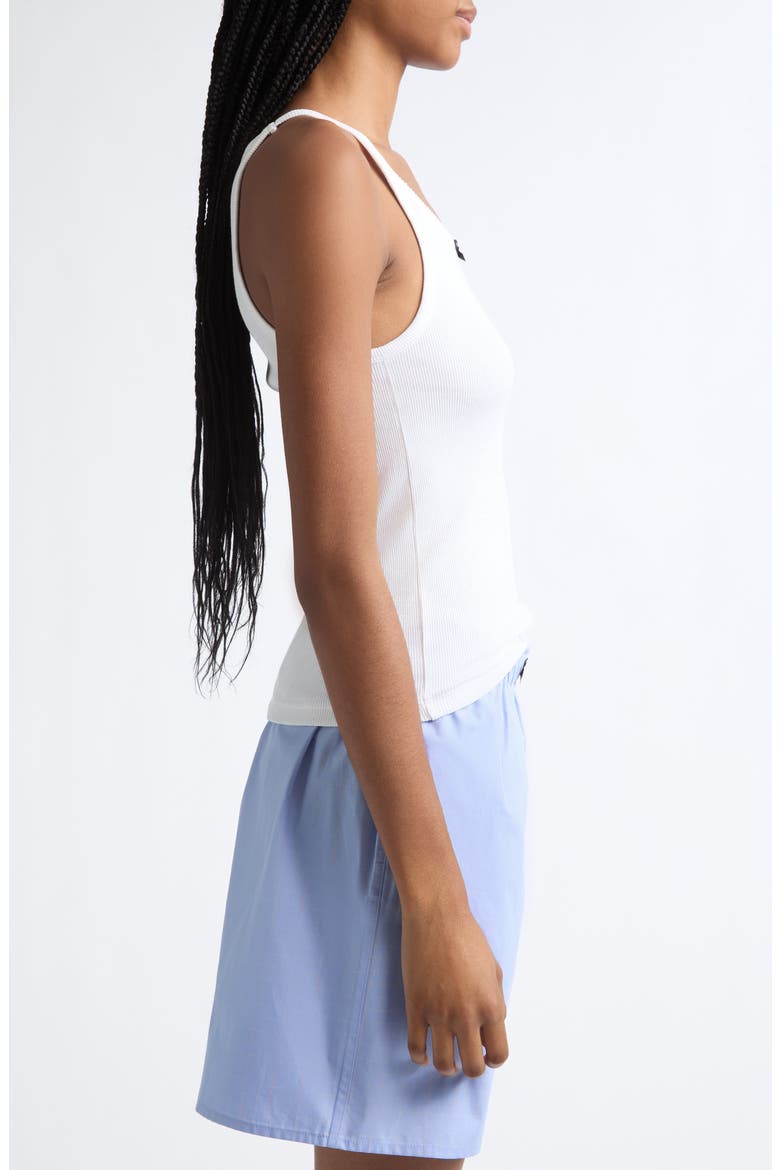 Stretch Cotton Rib Tank, Alternate, color, CREAM