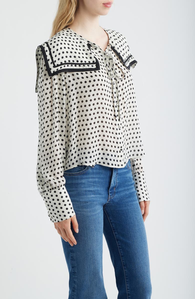 FRAME The Polka Dot Fleet Silk Top, Alternate, color, 