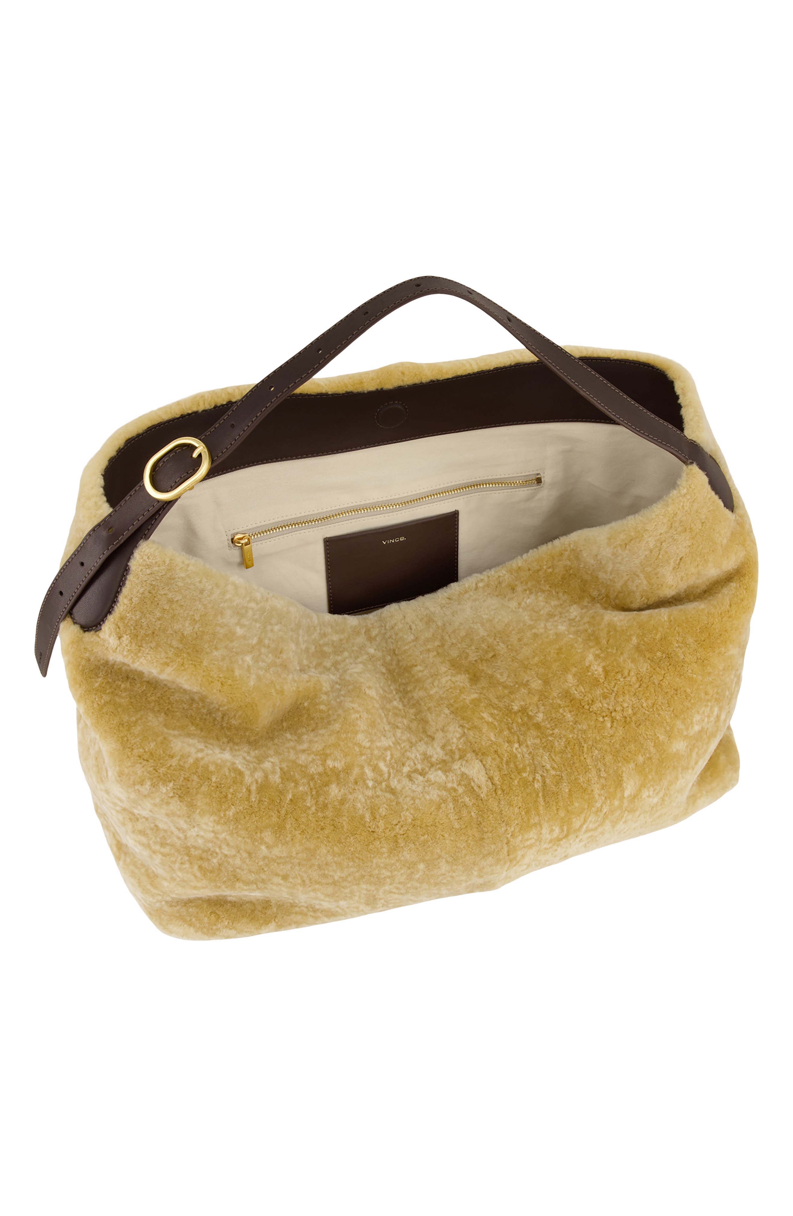 Vivian Medium Shearling Hobo, Alternate, color, CREAM