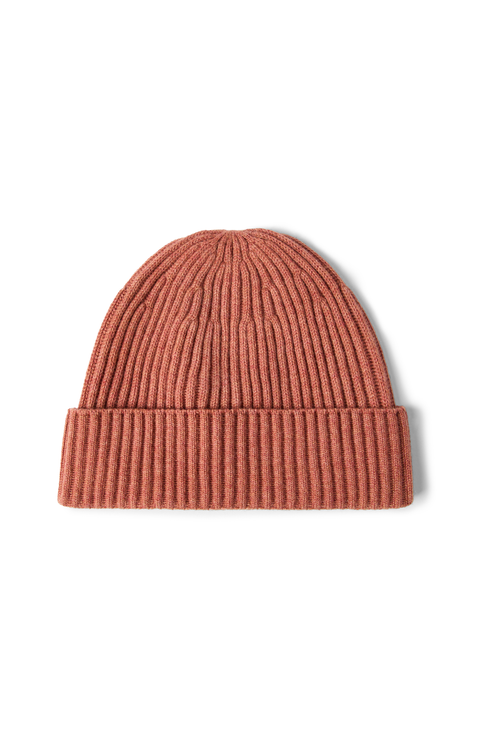 Cashmere rib knit beanie