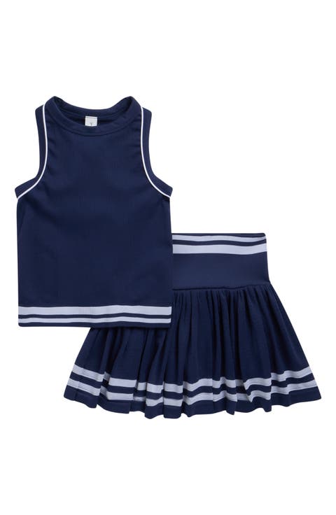 Kids' Seamless Rib Tank & Pleated Skirt Set (Big Kid)