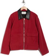 FRAME Leather Collar Canvas Jacket