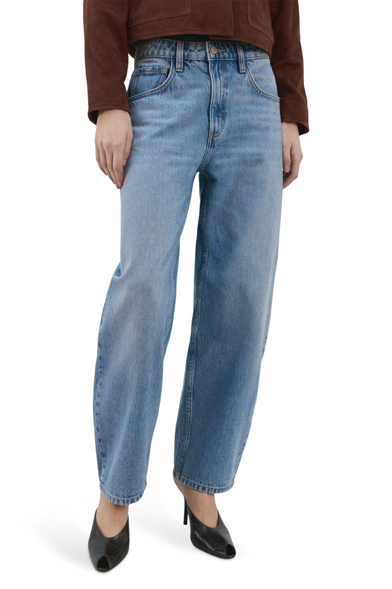 High Waist Barrel Jeans, Main, color, MEDIUM BLUE