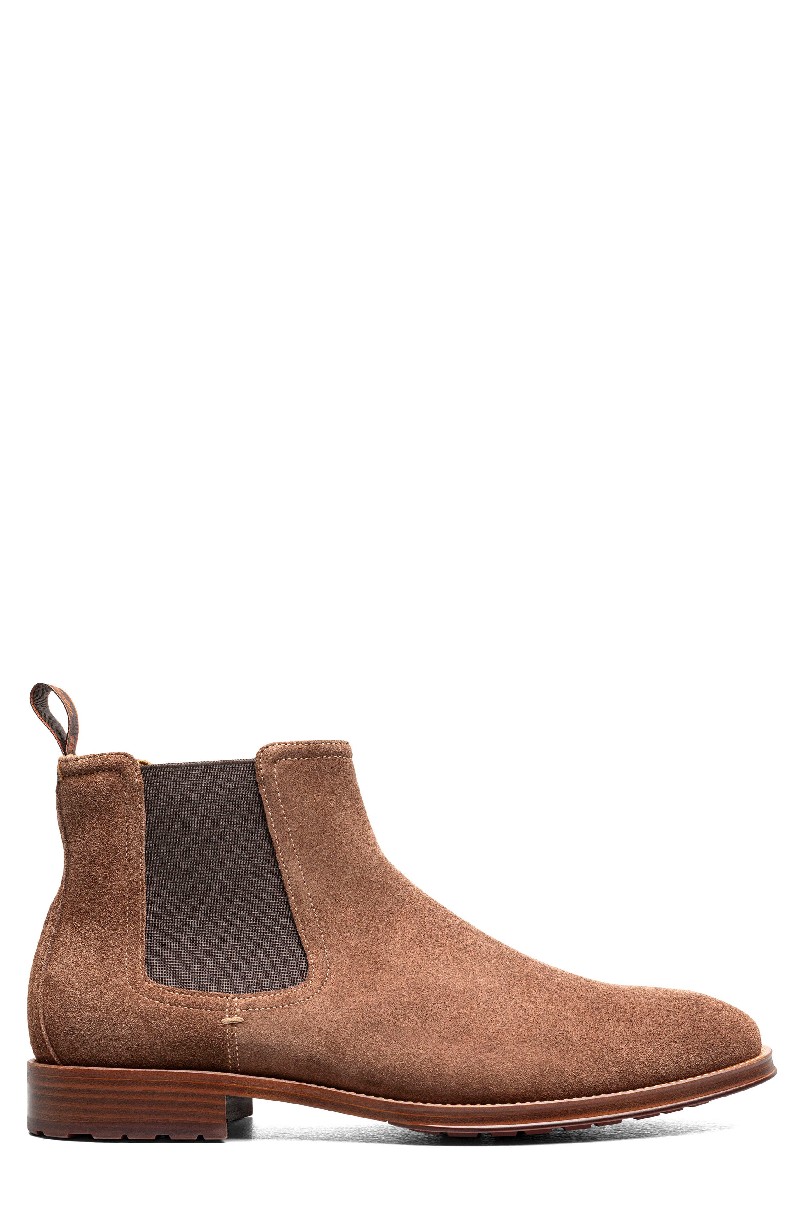 Rucci Lug Plain Toe Chelsea Boot, Alternate, color, BROWN SUEDE