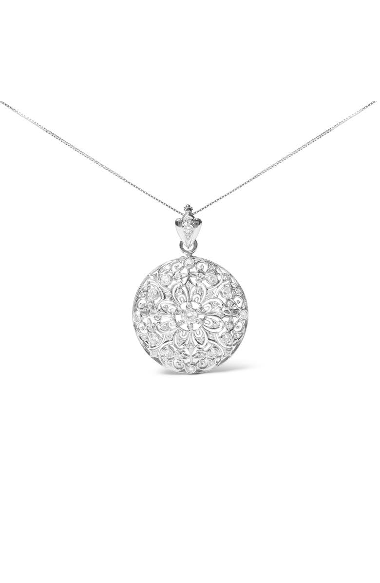 Haus of Brilliance 18K White Gold 1 5/6 Ctw Diamond Brooch Pin Pendant Necklace, Main, color, White