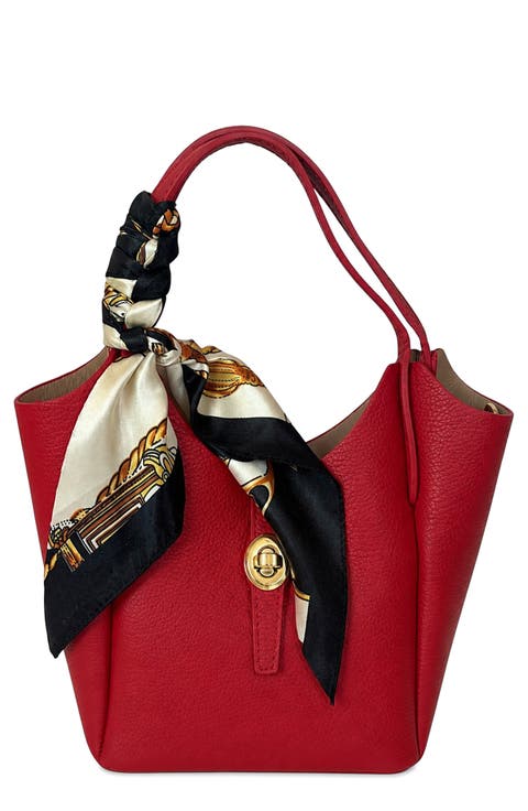 Ella Leather Handbag with Scarf