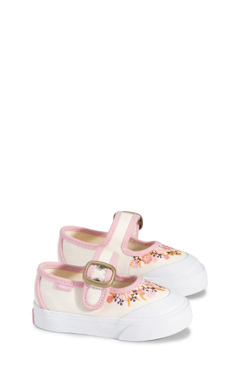 Kids' Floral Embroidered Mary Jane Sneaker (Baby, Walker & Toddler)
