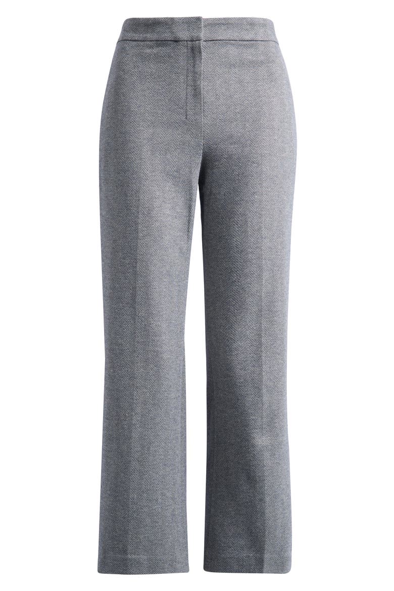 Herringbone Kick Flare Ankle Pants, Alternate, color, NAVY MELANGE