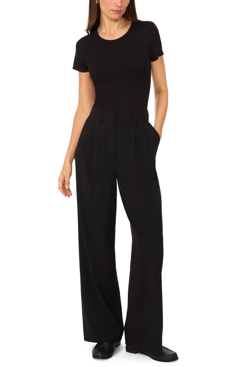 Halogen<sup>®</sup> Rib Knit Jersey T-Shirt, Alternate, color, Rich Black