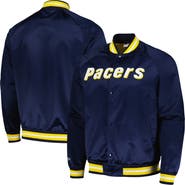 Mitchell & Ness Men's Mitchell & Ness Navy Indiana Pacers Hardwood Classics  Throwback Wordmark Raglan Full-Snap Jacket
