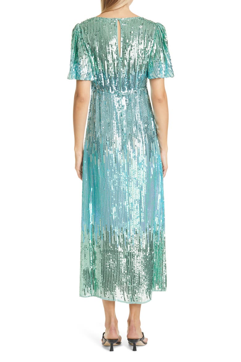 Ombré Sequin Dress, Alternate, color, MINT GREEN