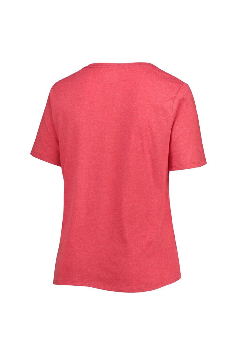 Women's New Era Heather Red Miami Marlins City Connect Plus Size V-Neck T-Shirt, Alternate, color, Heather Red