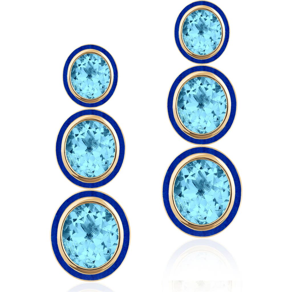 Goshwara Melange 3-tier Drop Earrings In Blue
