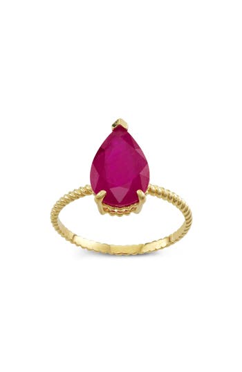 Fuzion Creations Ruby Ring In Yellow