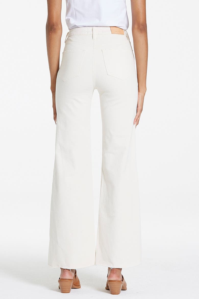 Fiona High-Rise Raw Hem Wide Leg Jeans, Alternate, color, Wheat