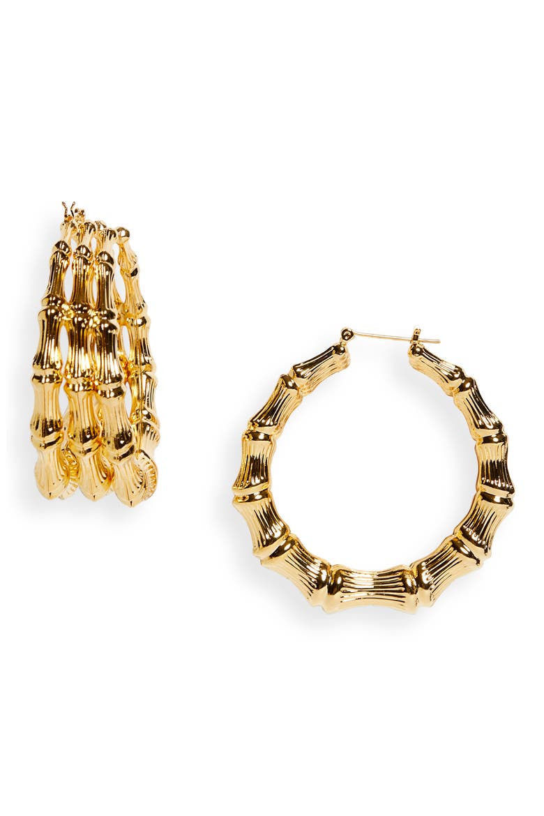 L'Enchanteur Trinity Hoop Earrings (Nordstrom Exclusive), Main, color, GOLD PLATED