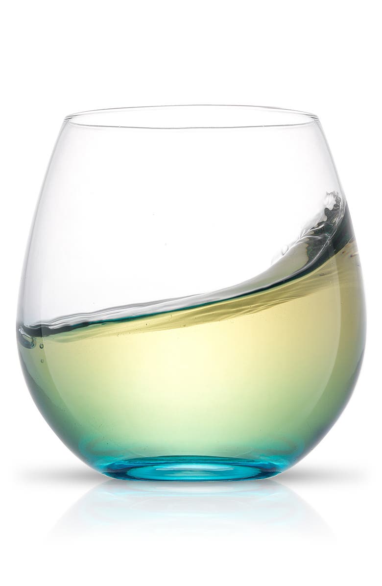JoyJolt Hue Set of 6 Colored Stemless Wine Glasses, Alternate, color, Multi