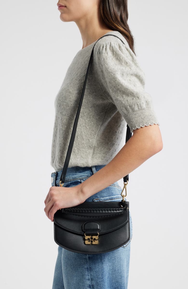 Ganni Apo-G Leather Crossbody Bag, Alternate, color,