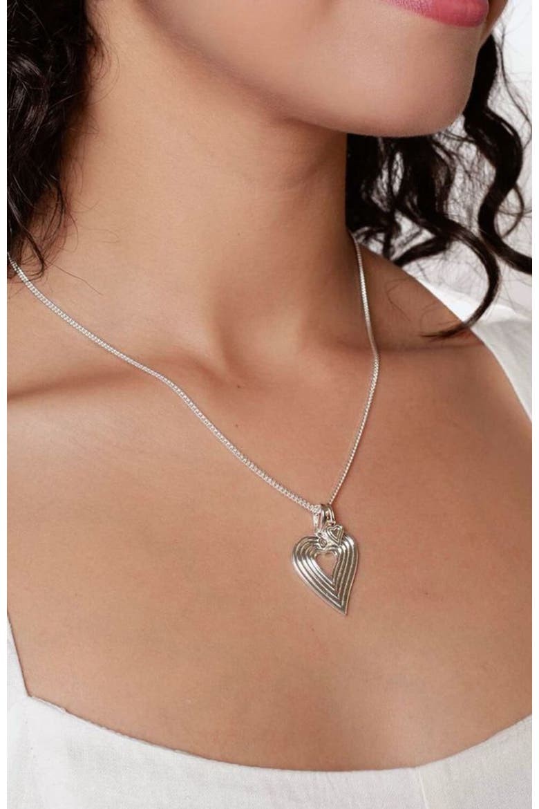 Emanate Love Heart Pendant Necklace, Alternate, color, Sterling Silver