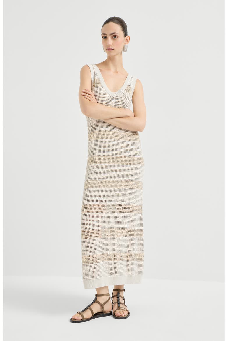 Dress with dazzling stripes, Main, color, Oat