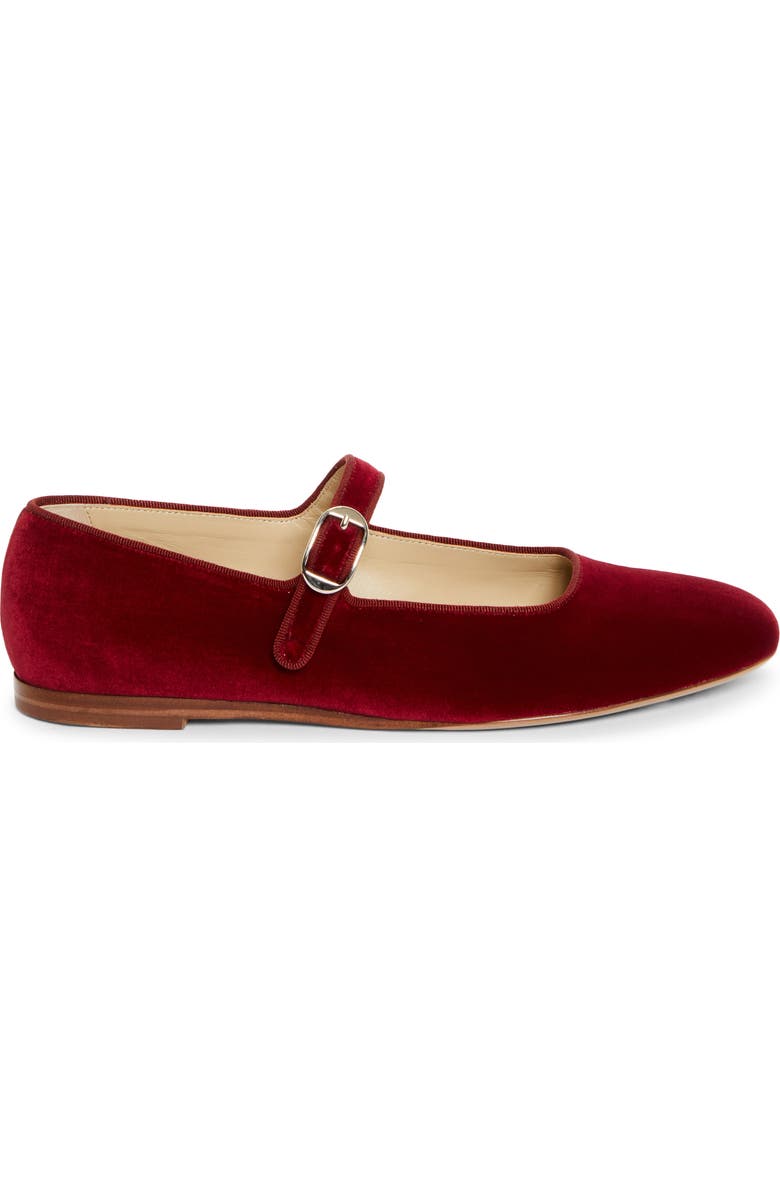 Le Monde Beryl Velveteen Mary Jane Flat, Alternate, color, 040 Berry