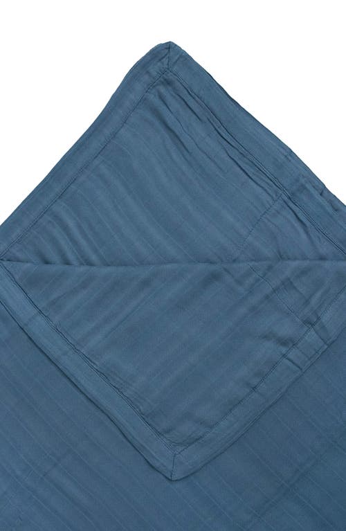 Little Unicorn Deluxe Muslin Quilted Throw In Blue Dusk