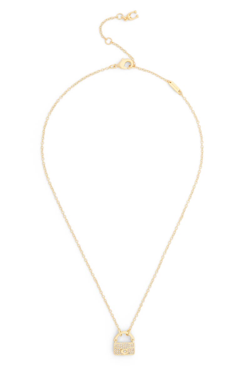 Pavé Tabby Bag Pendant Necklace, Alternate, color, CRYSTAL
