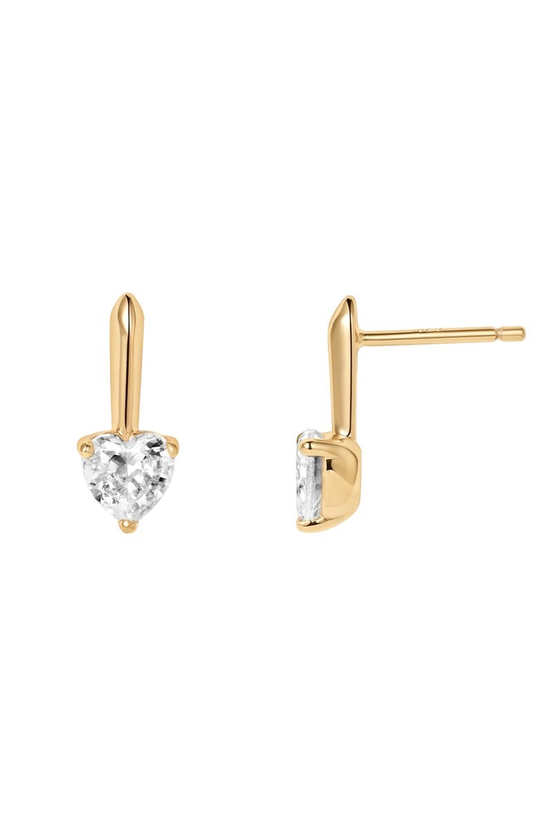 MADE BY MARY CZ Heart Drop Stud Earrings, Main, color, Gold