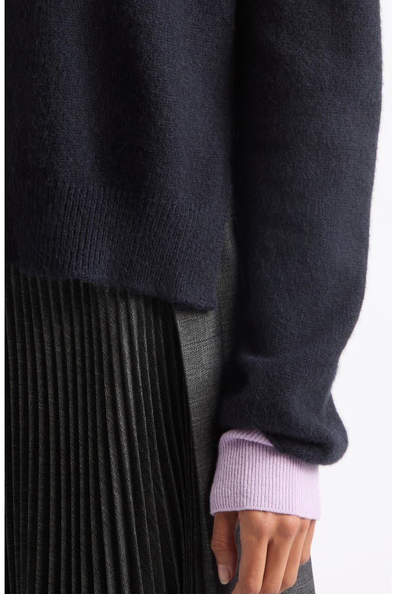 Crewneck Wool and Camel Hair Sweater, Alternate, color, BLUE LILAC
