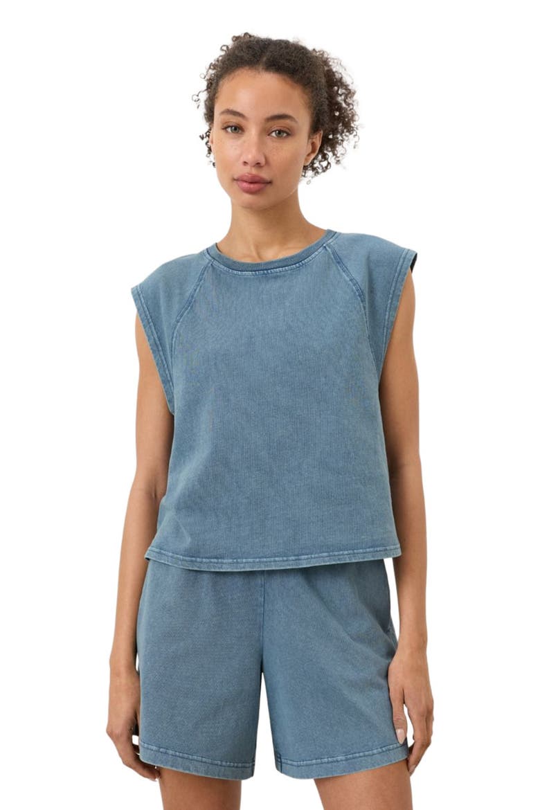 Organic Cotton Weekends Raglan Muscle Tee, Alternate, color, Washed Wedgewood Blue