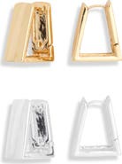Leith Set of 2 Triangle Hoop Earrings