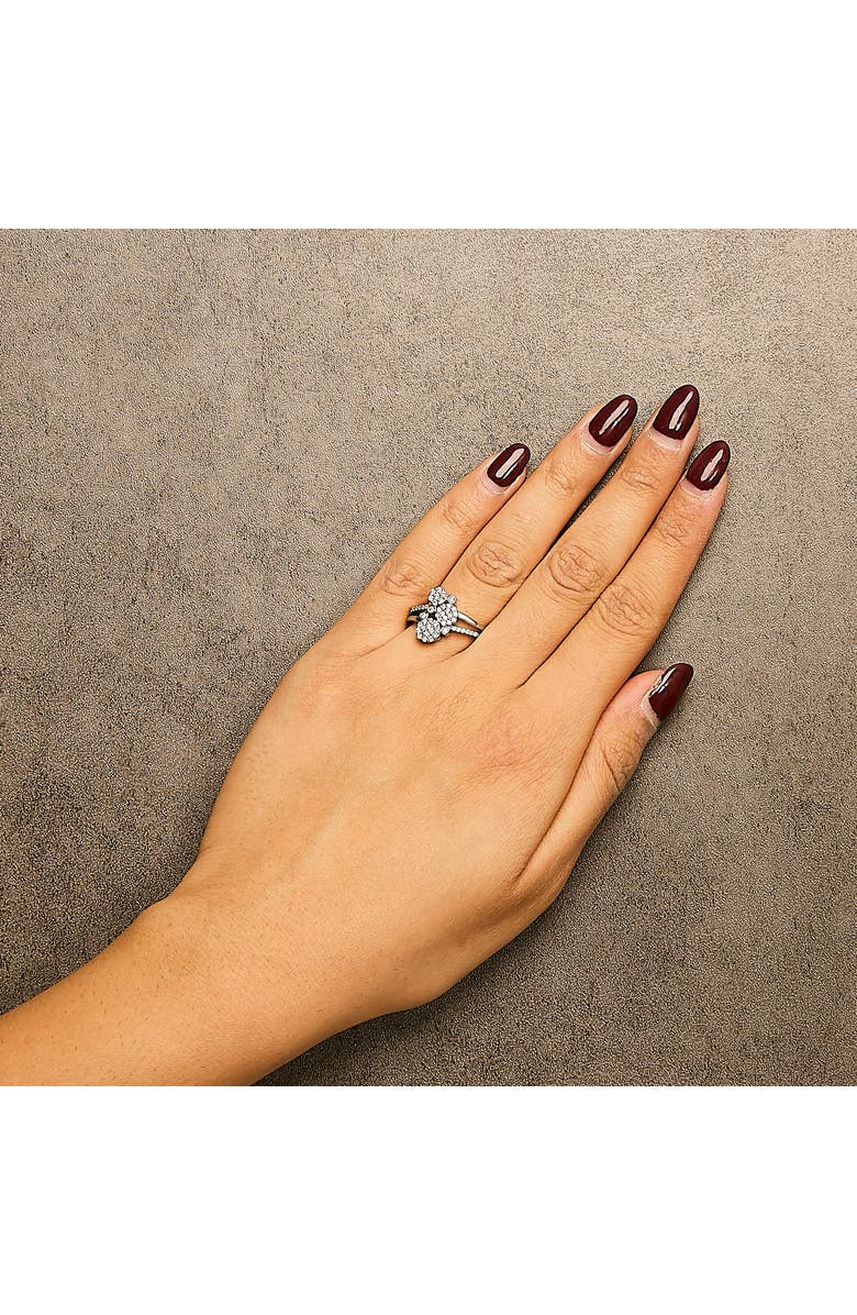 Haus of Brilliance Silver 1/2 Cttw Diamond Scatter Composite Bypass Ring, Alternate, color, White