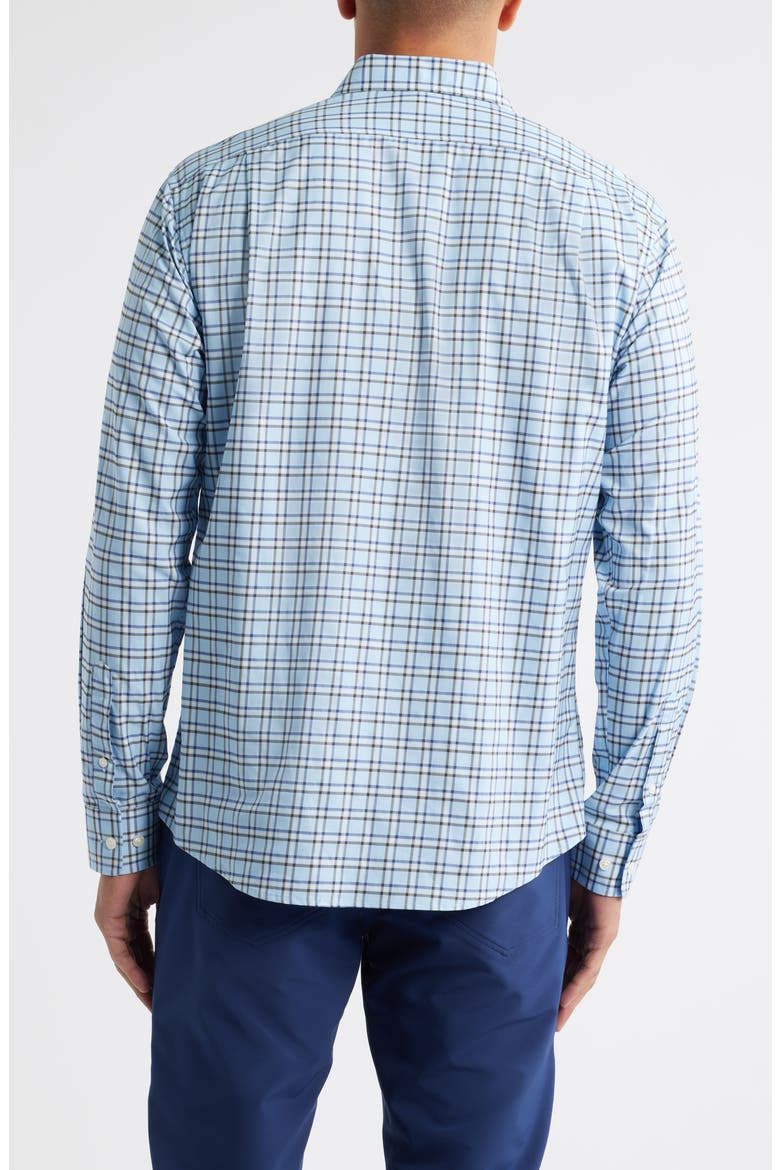 Jaden Check Stretch Button-Up Shirt, Alternate, color, MALIBLU