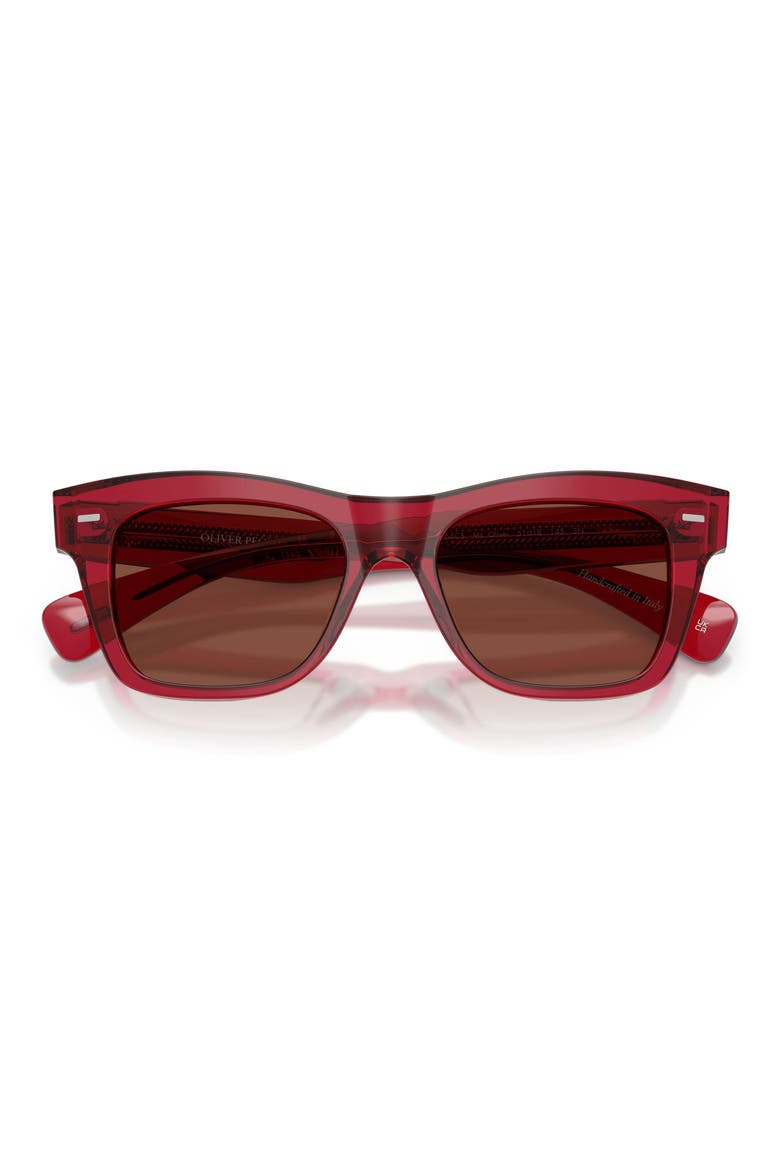 Ms. Oliver 51mm Square Sunglasses, Alternate, color, TRANSLUCENT RUST / BURGUNDY