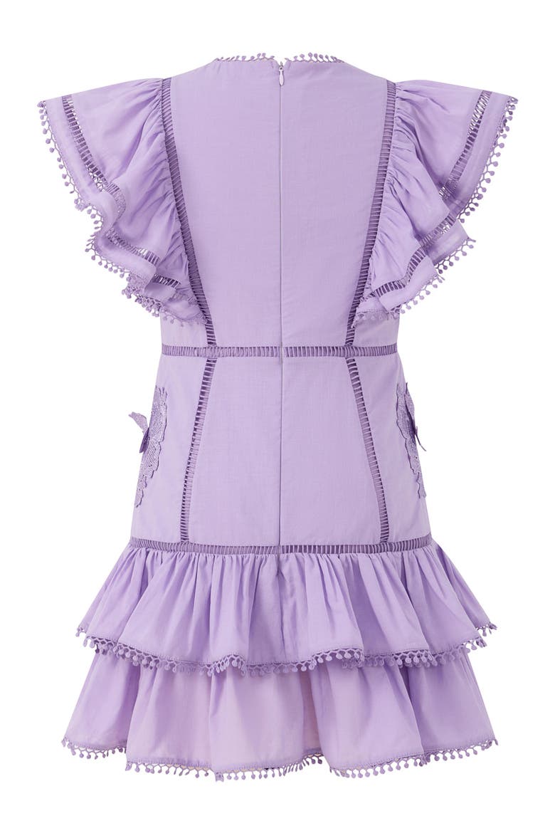 Carloyn Frill Cotton Mini Dress, Alternate, color, Lavender