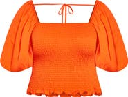 City Chic Chrysie Smocked Crop Top