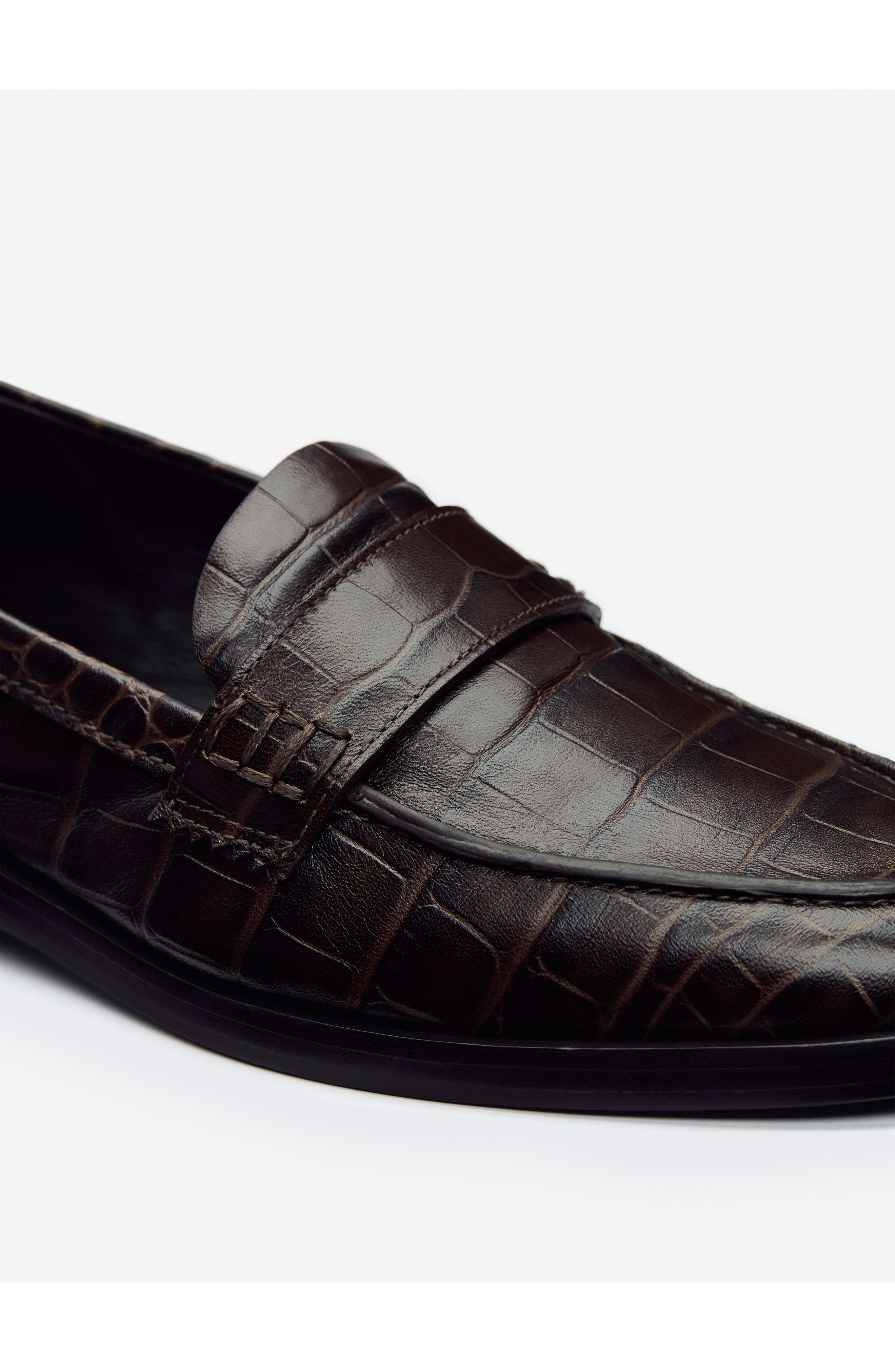 Kaylee Loafer, Alternate, color, DARK CHOCOLATE CROC