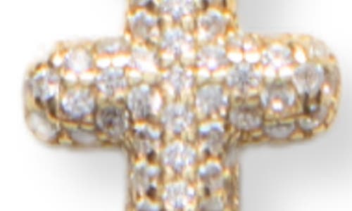Argento Vivo Sterling Silver Pavé Cubic Zirconia Cross Pendant Necklace In Gold
