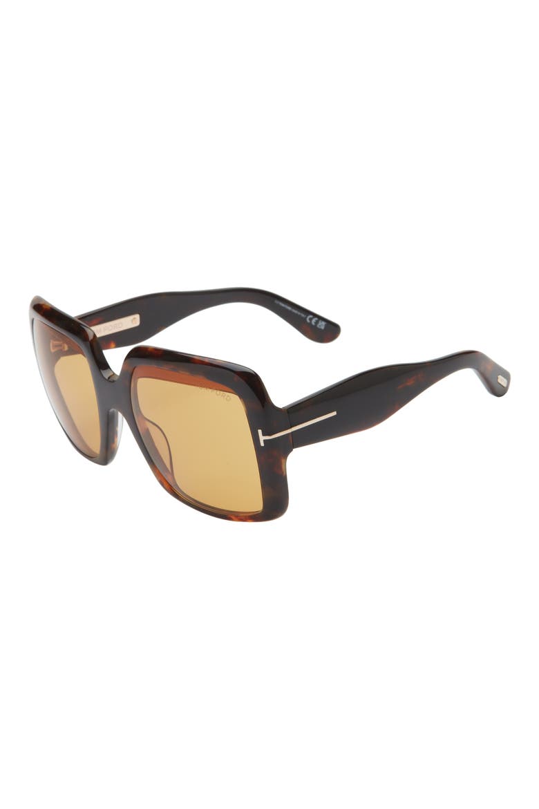 55mm Square Sunglasses, Alternate, color, DARK HAVANA/ BROWN