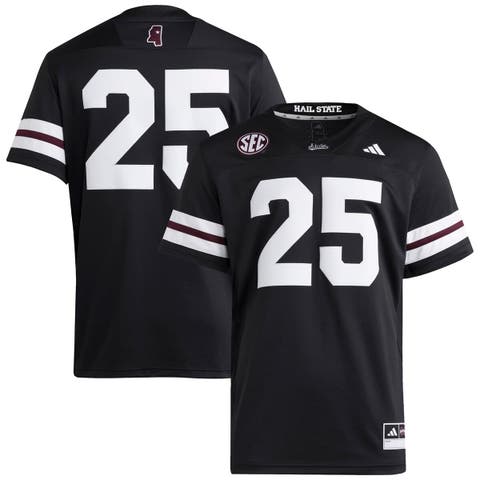 Men's adidas #25 Black Mississippi State Bulldogs Premier Strategy Jersey