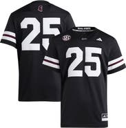 adidas Men's adidas #25 Black Mississippi State Bulldogs Premier Strategy Jersey