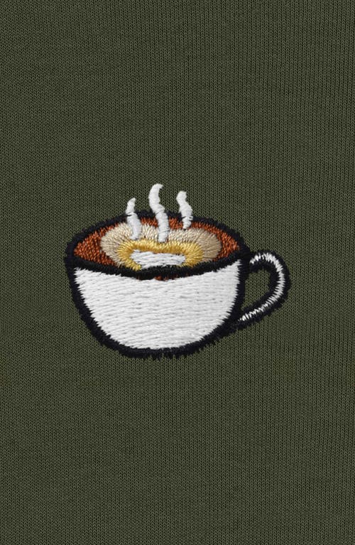 Dalix Cappuccino Fleece Sweatshirt In Military Green
