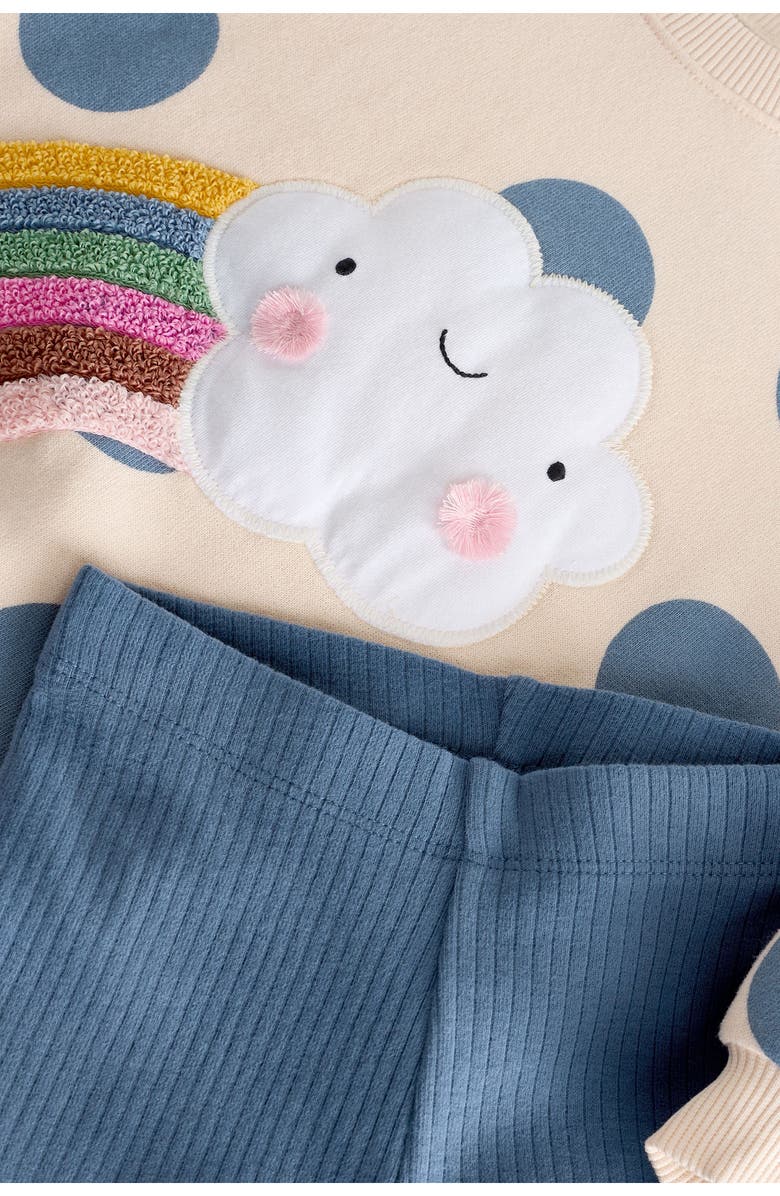 NEXT Kids' Spot Cloud Sweatshirt & Leggings Set, Alternate, color, 