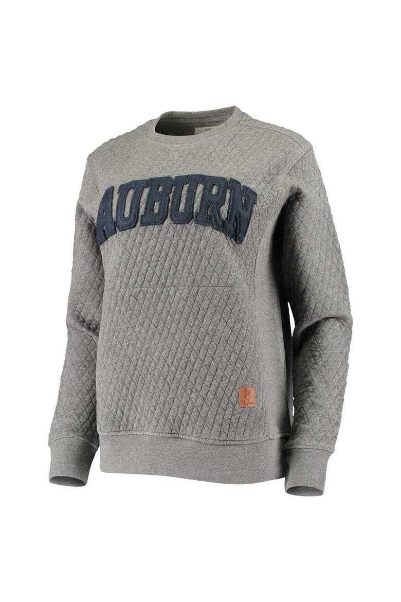 Women's Pressbox Heather Charcoal Auburn Tigers Moose Quilted Pullover Sweatshirt, Alternate, color, Heather Gray