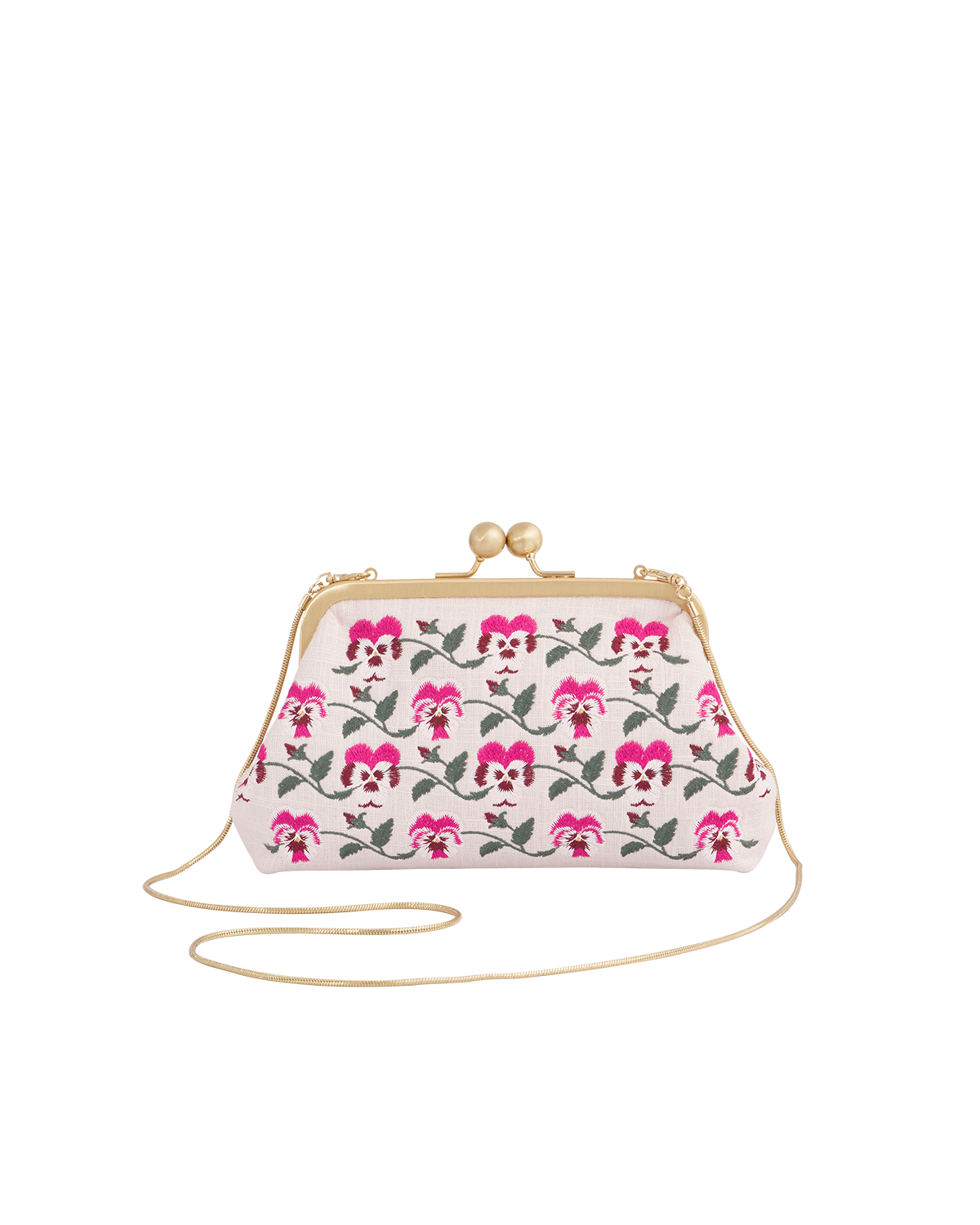 Fable England Pansy Victoriana Clutch Pink, Alternate, color, Pink