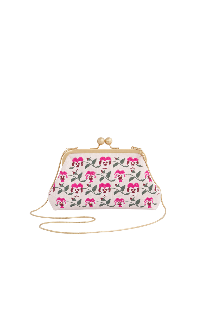 Fable England Pansy Victoriana Clutch Pink, Alternate, color, Pink
